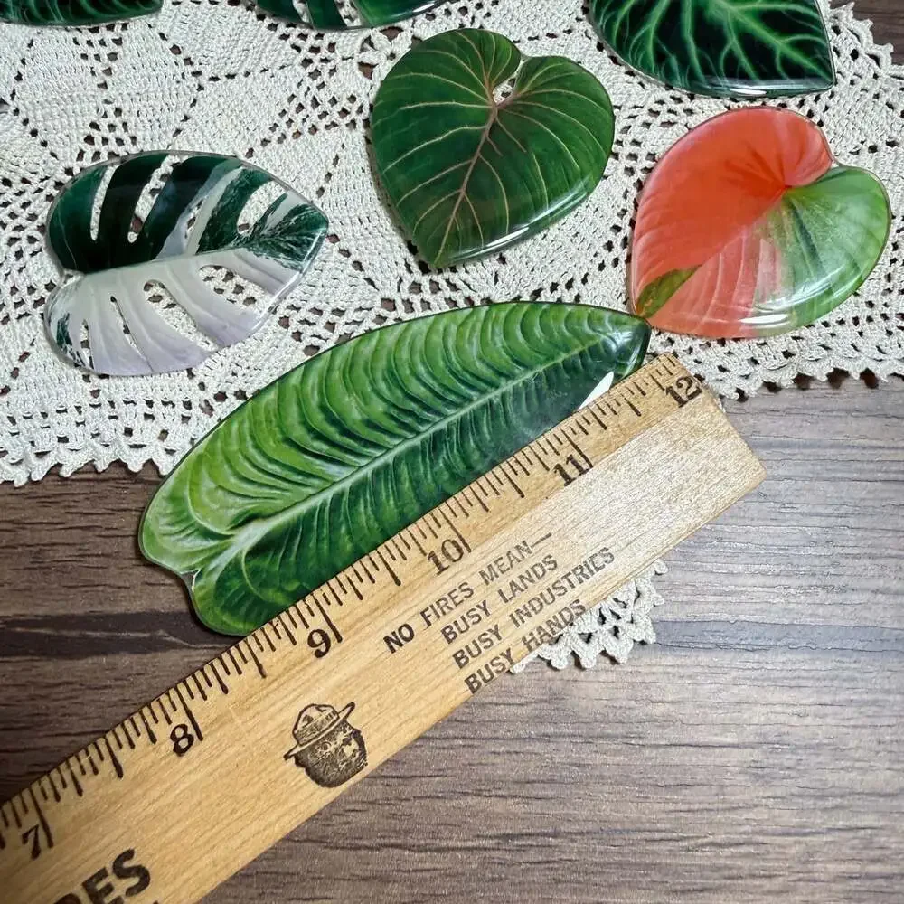 9pc Plant Leaf Shaped Fridge Magnets Decorative Refrigerator Magnets